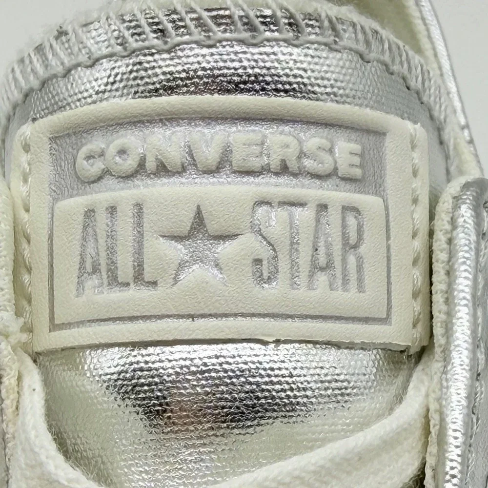 Converse Chuck Taylor All Star Move Metallic Silver Platform Sneakers W 10/M 8